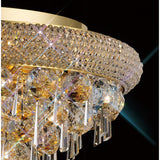 Alexandra 9 Light Crystal Flush Ceiling Light - Gold