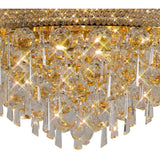 Alexandra 9 Light Crystal Flush Ceiling Light - Gold