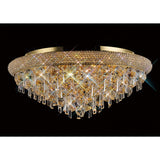 Alexandra 9 Light Crystal Flush Ceiling Light - Gold