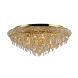 Alexandra 9 Light Crystal Flush Ceiling Light - Gold