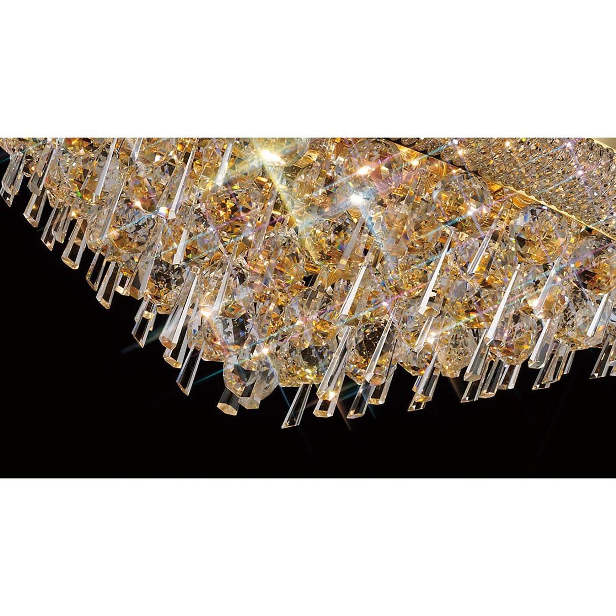 Alexandra 16 Light Crystal Flush Ceiling Light - Gold