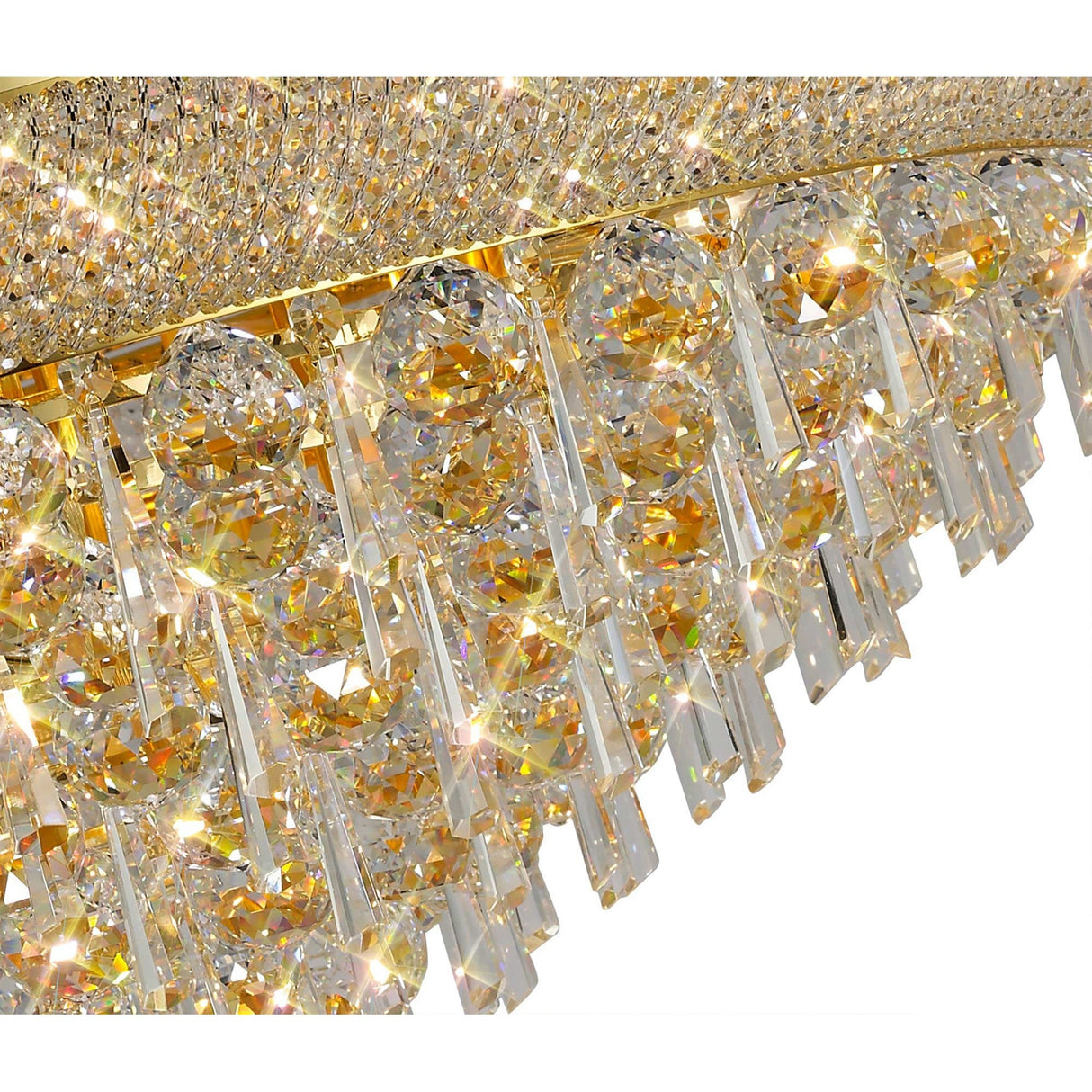 Alexandra 18 Light Crystal Flush Ceiling Light - Gold