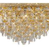 Alexandra 18 Light Crystal Flush Ceiling Light - Gold