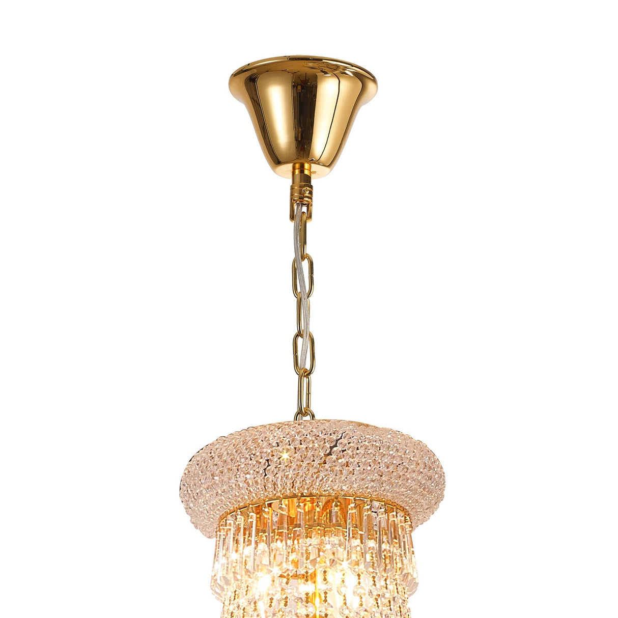 Alexandra 60cm 4 Layer Spiral 25 Light Crystal Chandelier - Gold