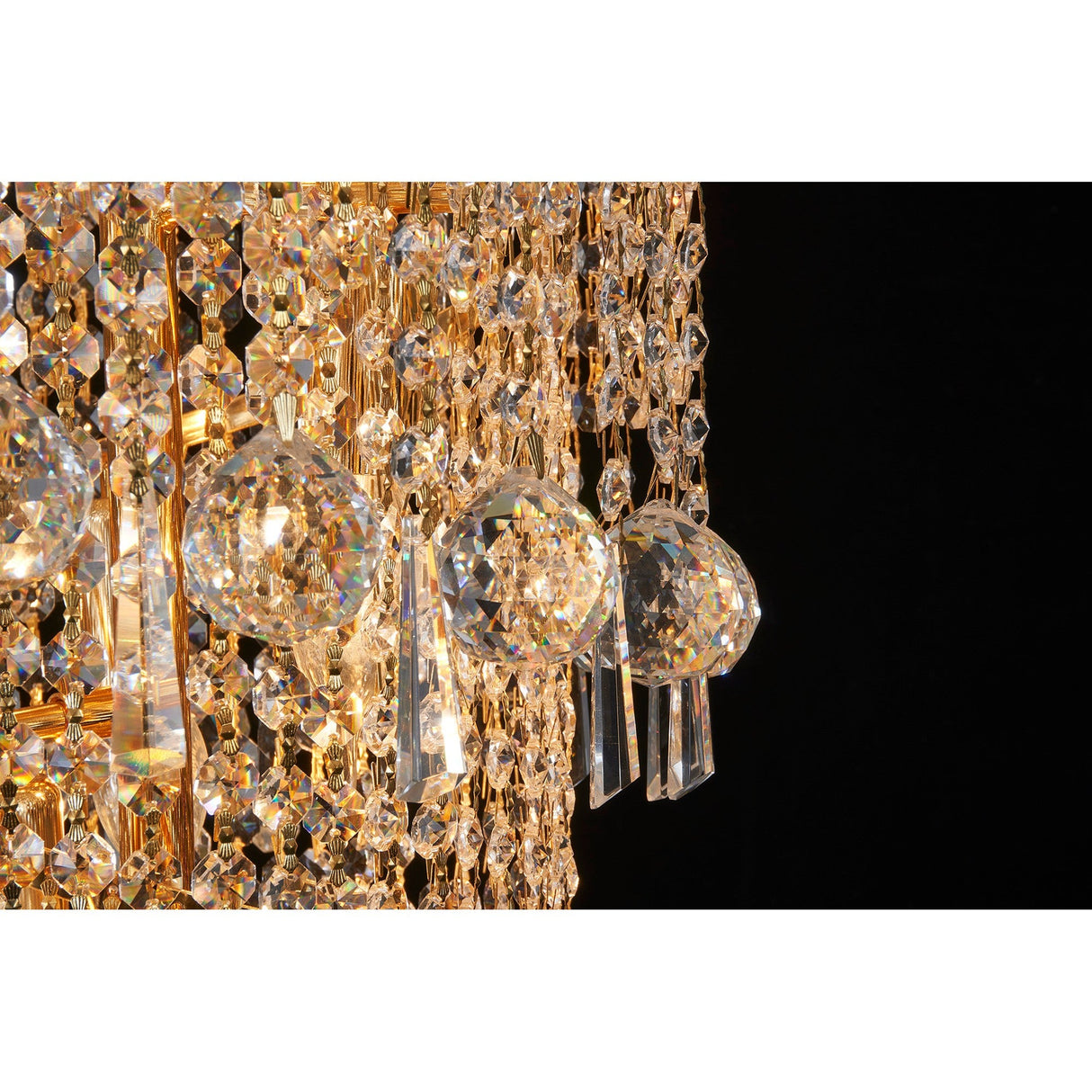 Alexandra 60cm 4 Layer Spiral 25 Light Crystal Chandelier - Gold