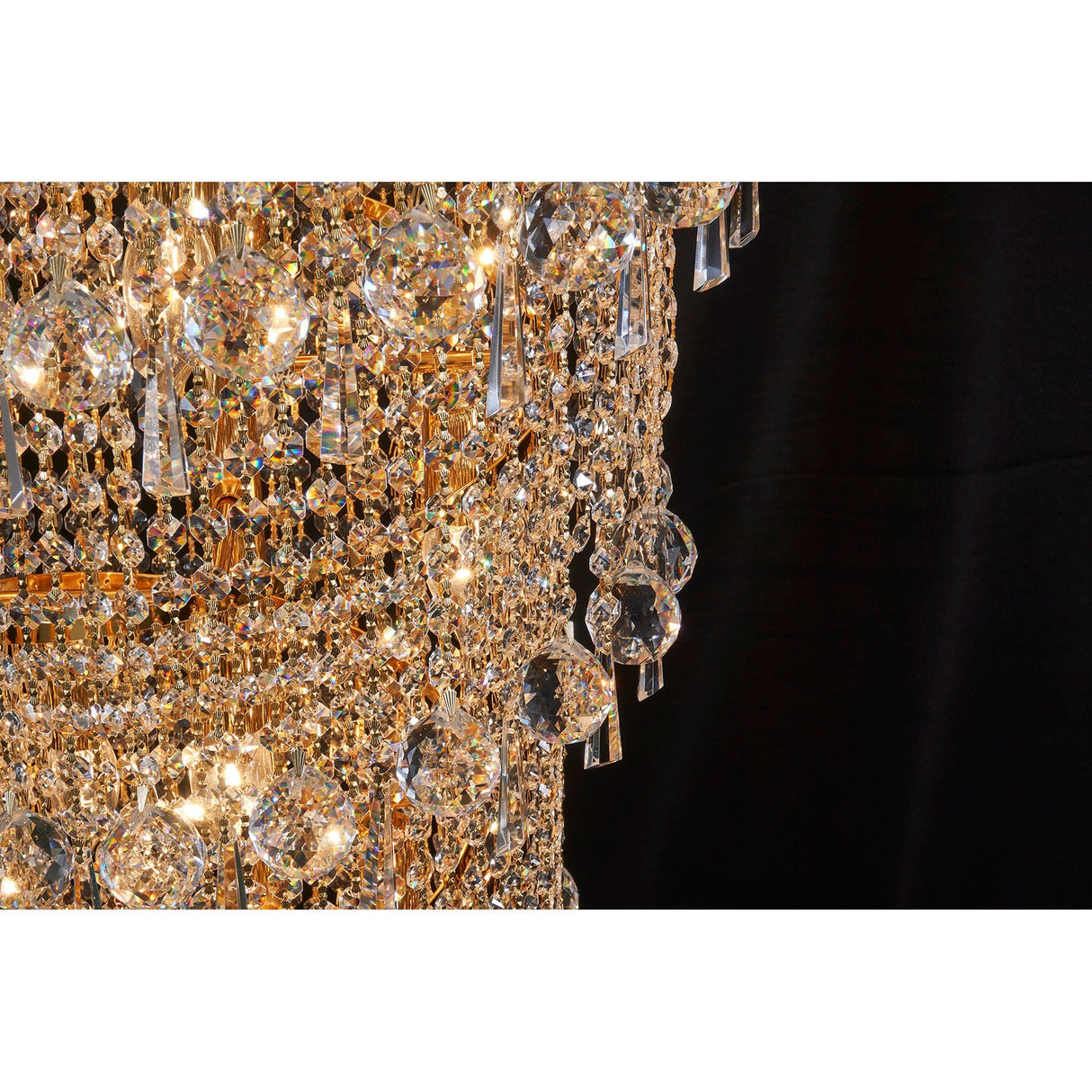 Alexandra 78cm 4 Layer Spiral 49 Light Crystal Chandelier - Gold