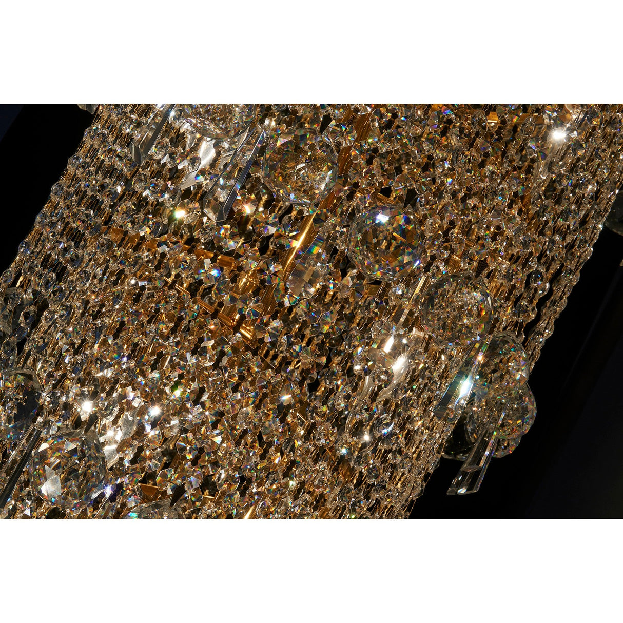 Alexandra 78cm 4 Layer Spiral 49 Light Crystal Chandelier - Gold