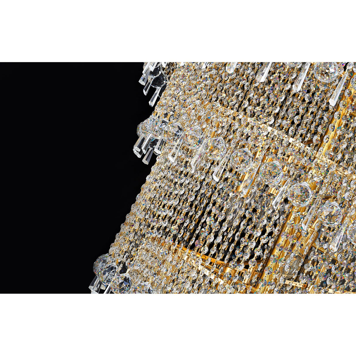 Alexandra 95cm 7 Layer Spiral 63 Light Crystal Chandelier - Gold