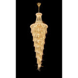 Alexandra 95cm 7 Layer Spiral 63 Light Crystal Chandelier - Gold