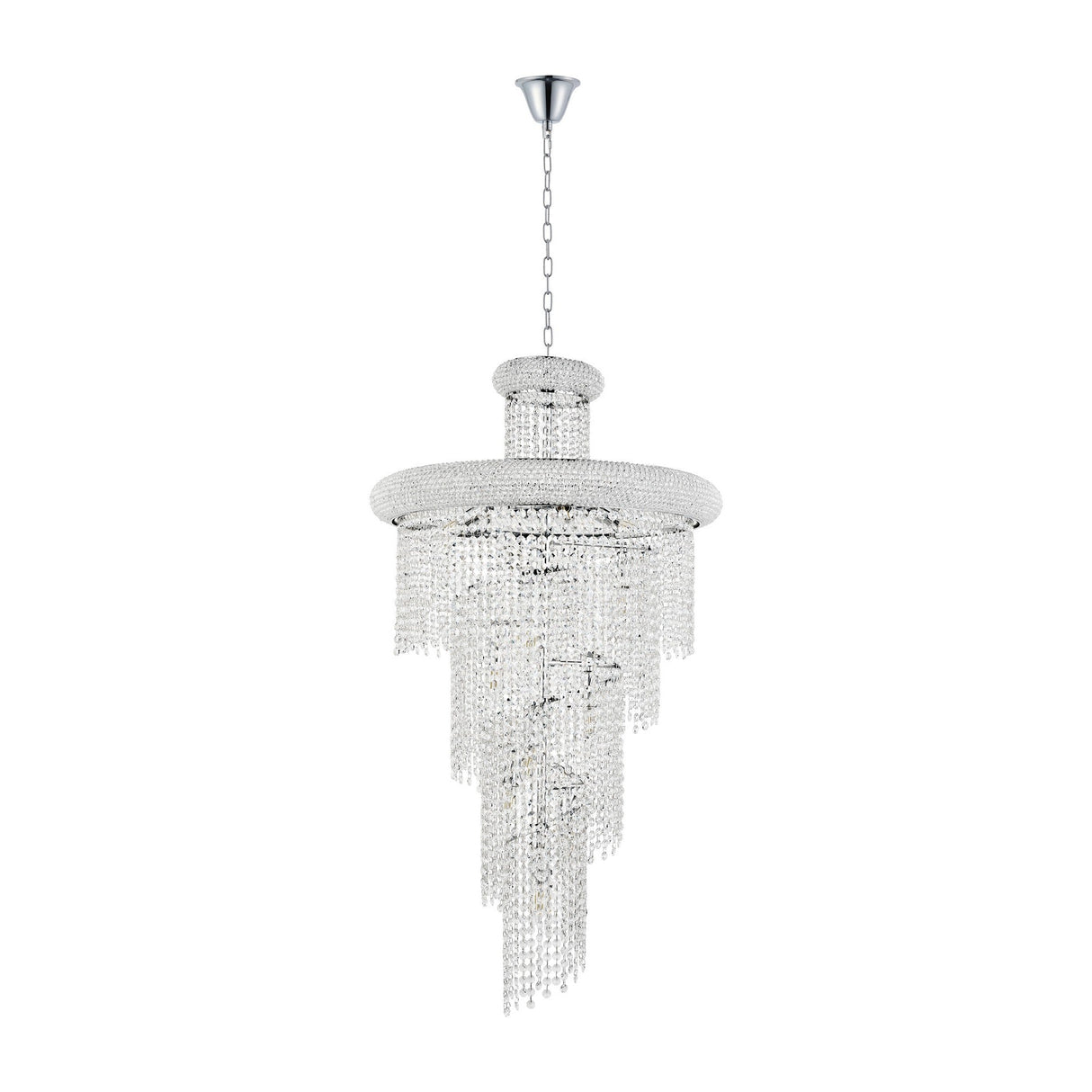 Alexandra 60cm Spiral 14 Light Crystal Chandelier - Chrome