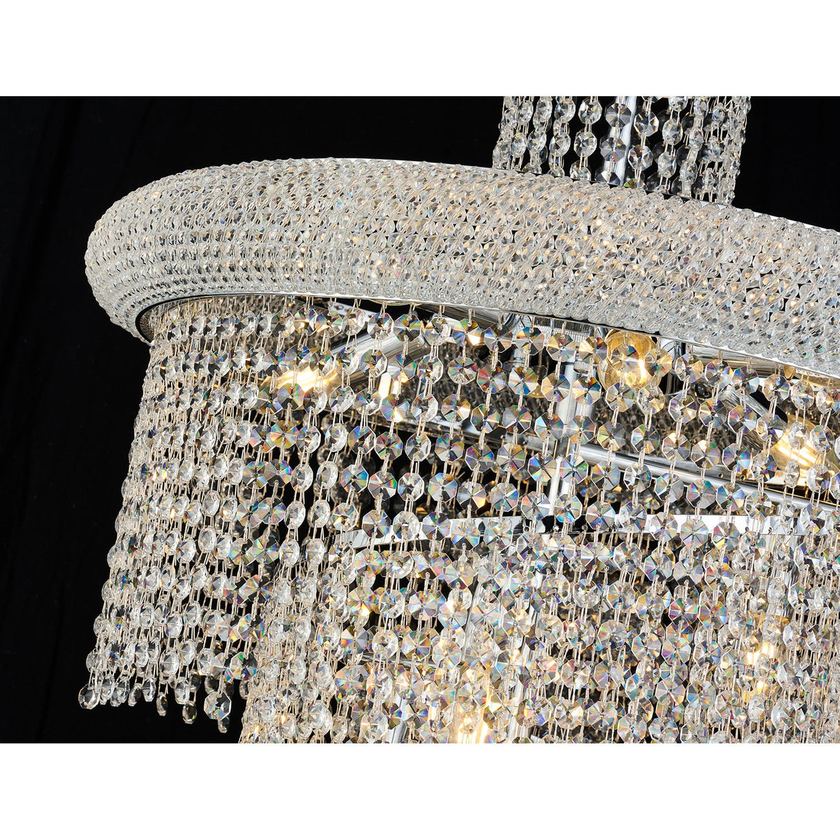 Alexandra 60cm Spiral 14 Light Crystal Chandelier - Chrome