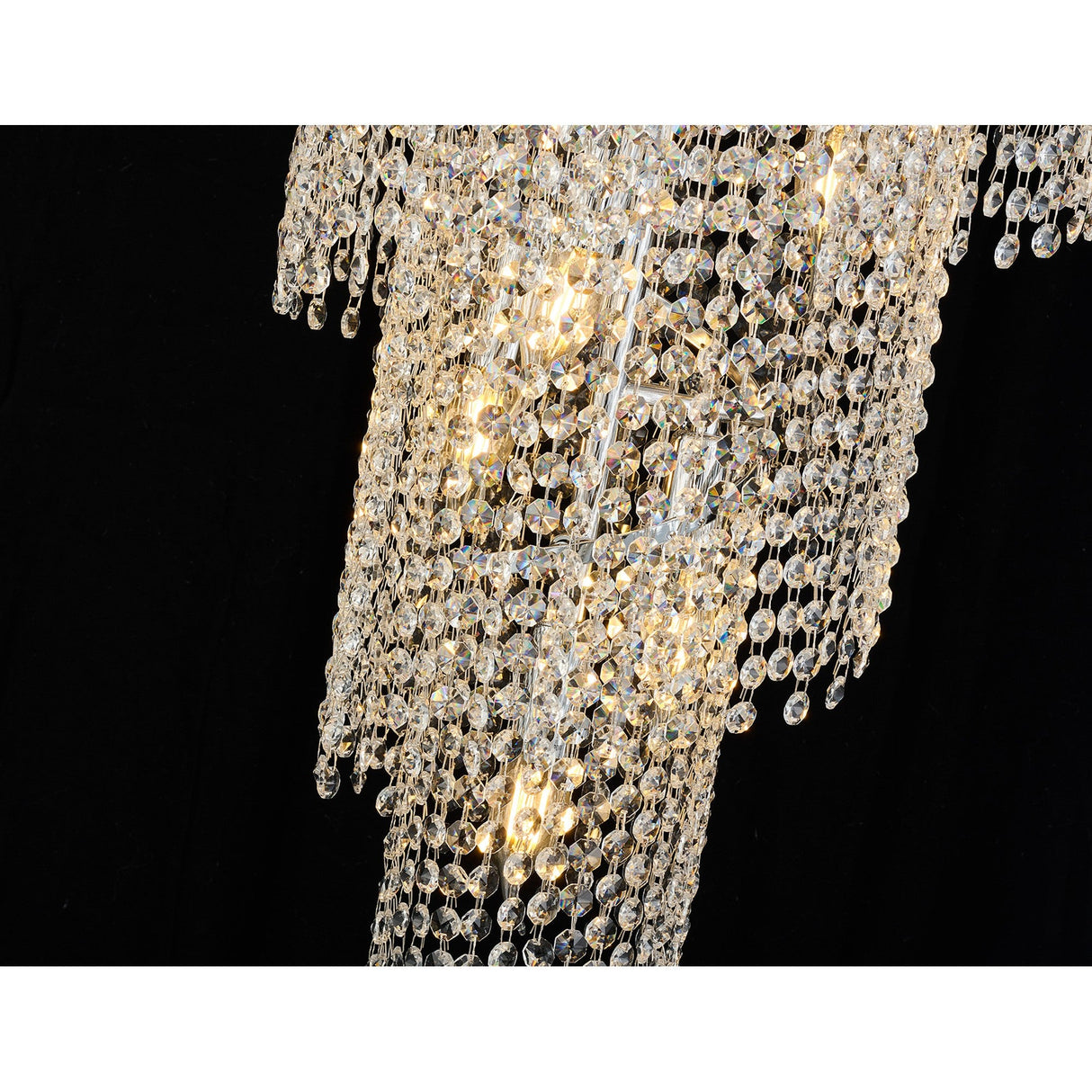 Alexandra 60cm Spiral 14 Light Crystal Chandelier - Chrome