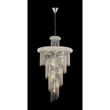 Alexandra 60cm Spiral 14 Light Crystal Chandelier - Chrome