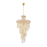 Alexandra 60cm Spiral 14 Light Crystal Chandelier - Gold