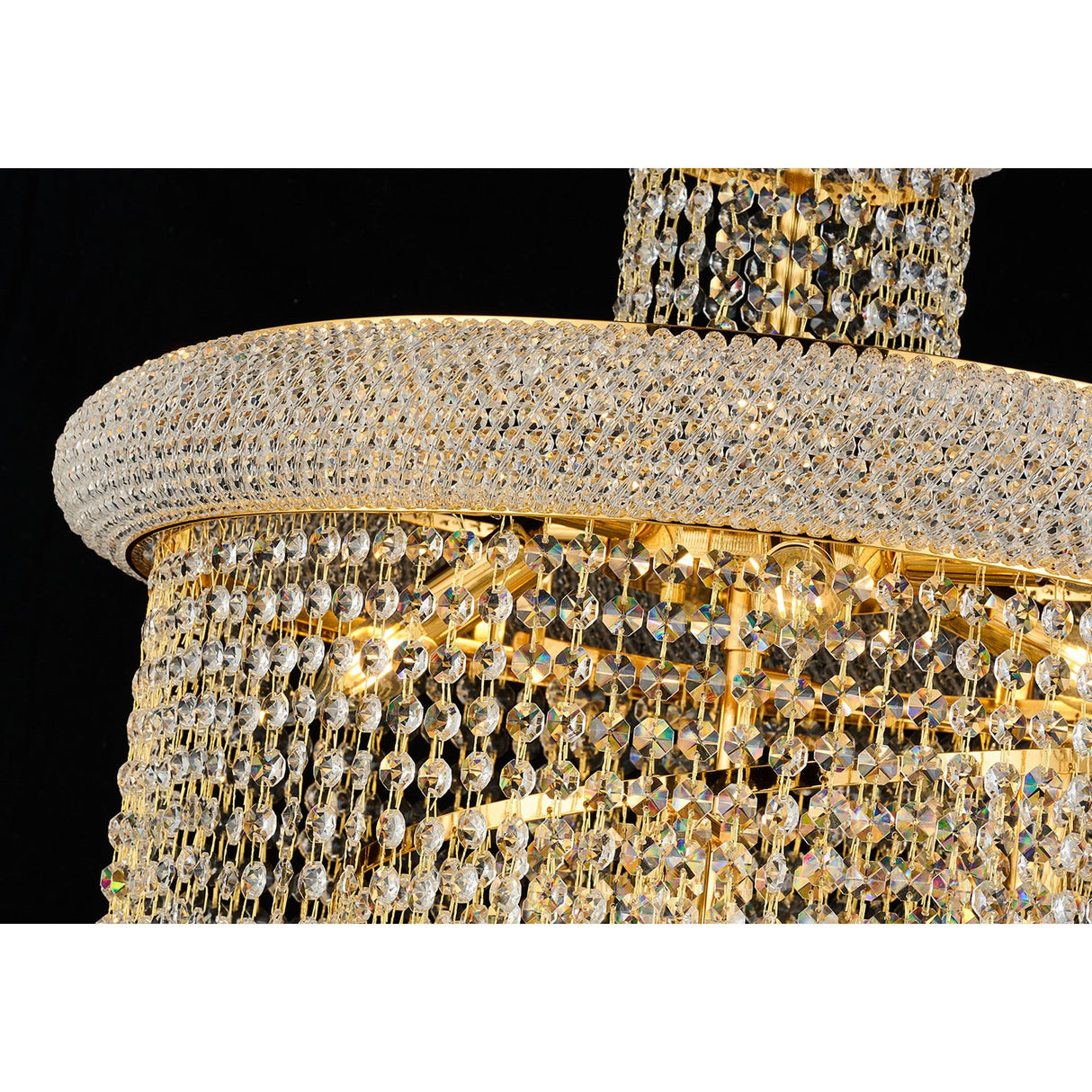 Alexandra 60cm Spiral 14 Light Crystal Chandelier - Gold