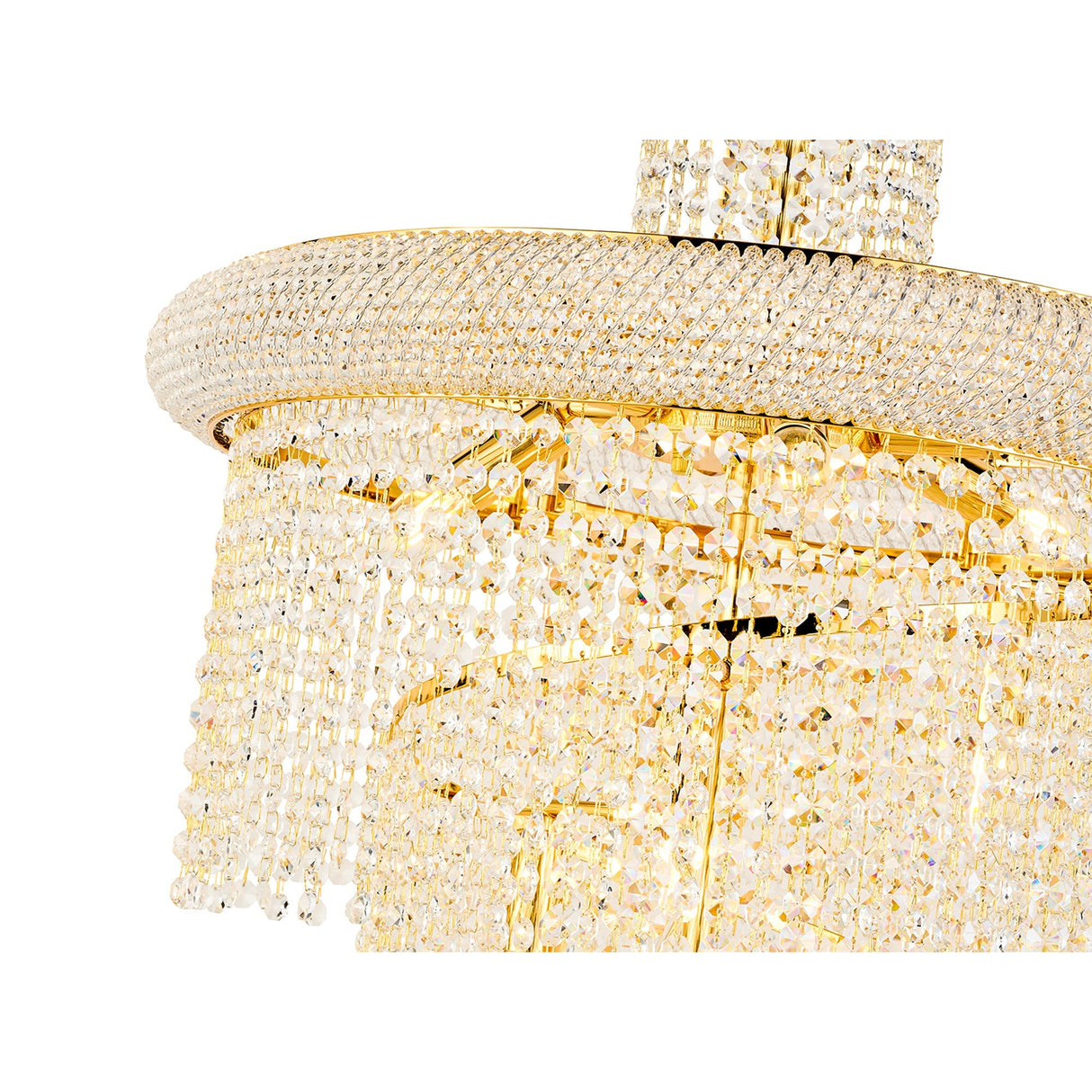 Alexandra 60cm Spiral 14 Light Crystal Chandelier - Gold