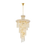 Alexandra 60cm Spiral 14 Light Crystal Chandelier - Gold