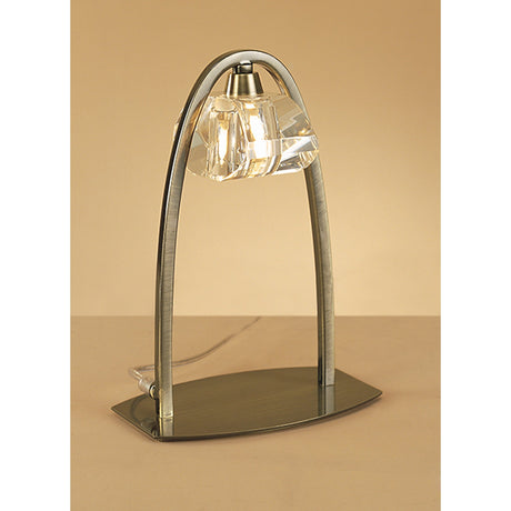 Alfa Large 1 Light Crystal Table Lamp - Antique Brass