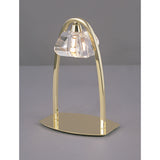 Alfa Large 1 Light Crystal Table Lamp - Polished Brass