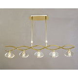Alfa Linear 5 Light Linear Suspension Light - Polished Brass