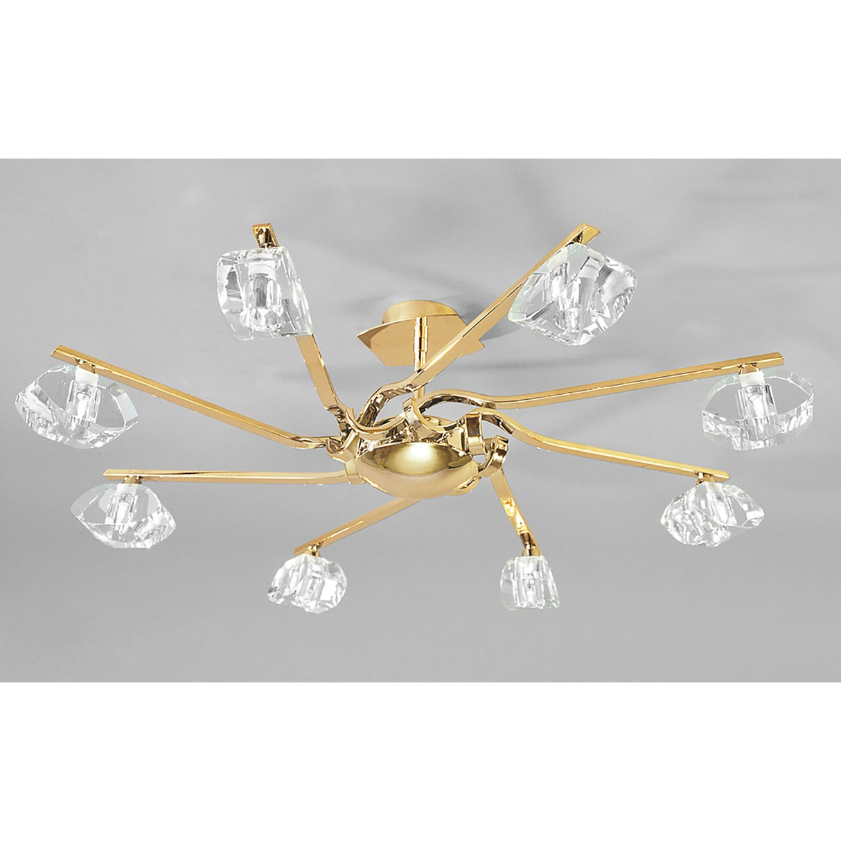 Alfa 8 Light Semi-Flush Ceiling Light - French Gold
