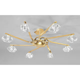 Alfa 8 Light Semi-Flush Ceiling Light - French Gold