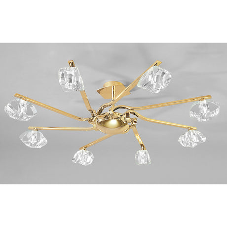 Alfa 8 Light Semi-Flush Ceiling Light - French Gold