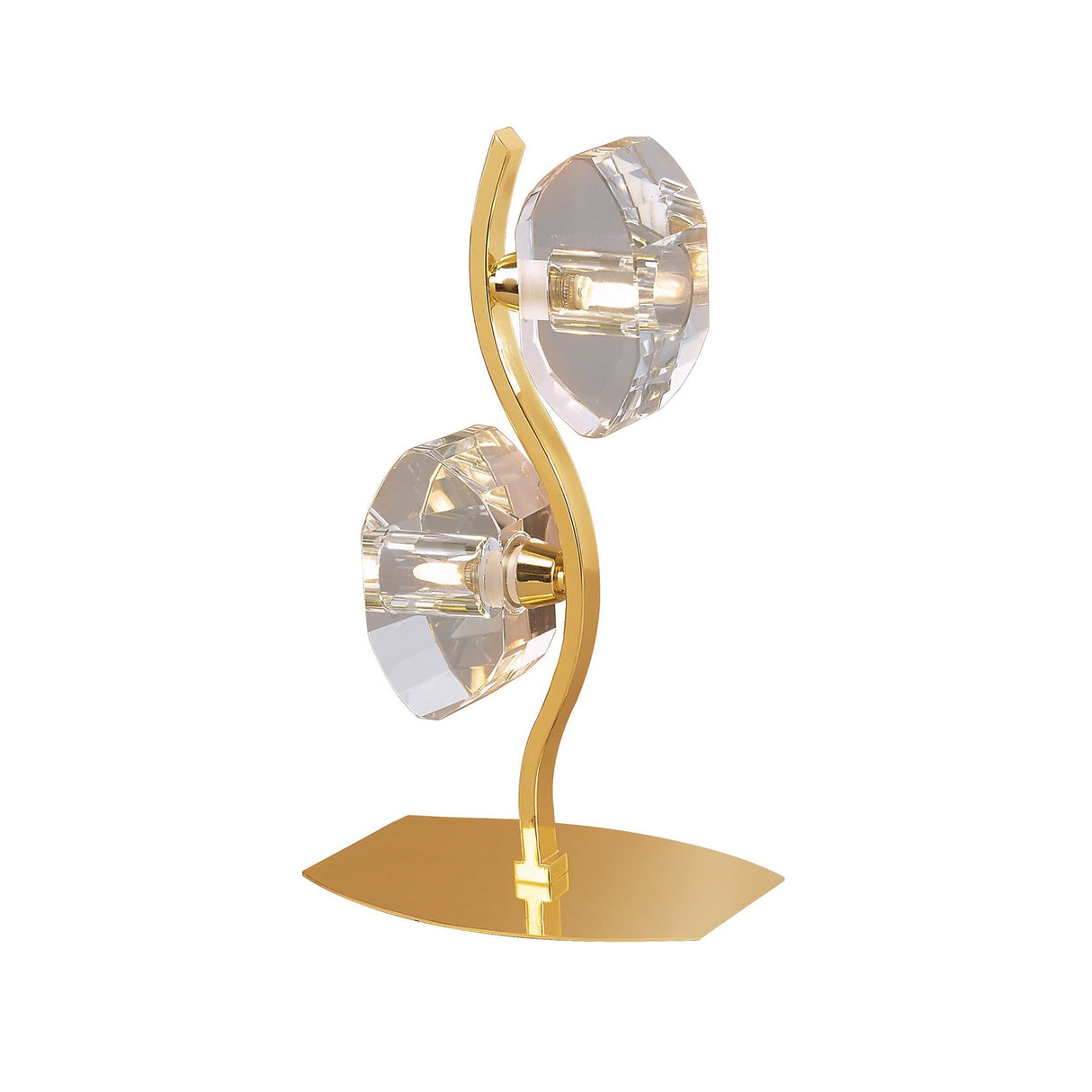 Alfa 2 Light Crystal Table Lamp - French Gold