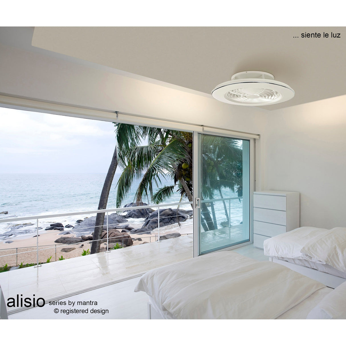 Alisio CCT Dimmable LED Ceiling Retractable Fan Light With Remote & APP Control - White