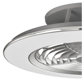Alisio CCT Dimmable LED Ceiling Retractable Fan Light With Remote & APP Control - Chrome/Grey
