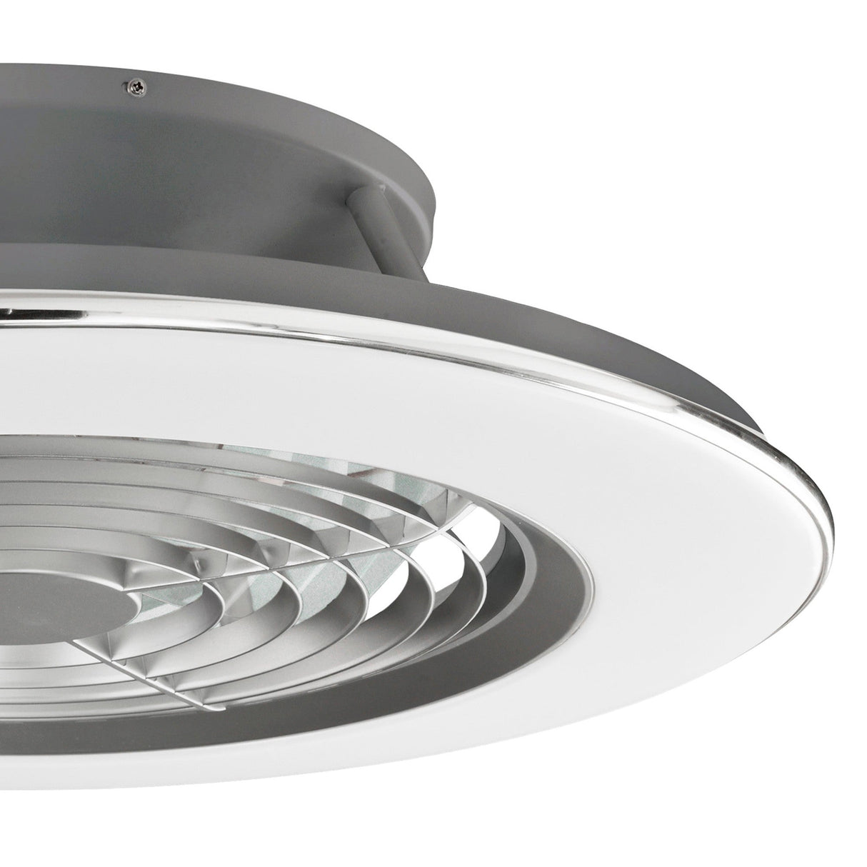 Alisio CCT Dimmable LED Ceiling Retractable Fan Light With Remote & APP Control - Chrome/Grey