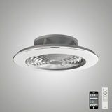 Alisio CCT Dimmable LED Ceiling Retractable Fan Light With Remote & APP Control - Chrome/Grey