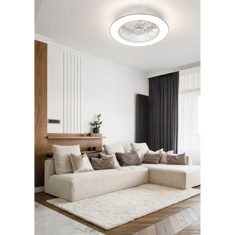 Alisio XL CCT Dimmable LED Ceiling Retractable Fan Light With Remote, APP & Voice Control - White