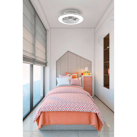 Alisio Mini CCT Dimmable LED Ceiling Retractable Fan Light With Remote Control - White