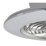 Alisio Mini CCT Dimmable LED Ceiling Retractable Fan Light With Remote Control - Silver