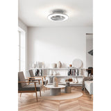 Alisio Mini CCT Dimmable LED Ceiling Retractable Fan Light With Remote Control - Silver