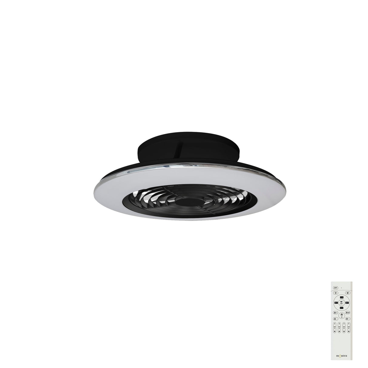 Alisio Mini CCT Dimmable LED Ceiling Retractable Fan Light With Remote Control - Black