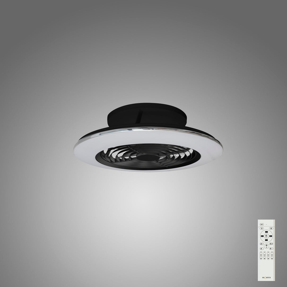 Alisio Mini CCT Dimmable LED Ceiling Retractable Fan Light With Remote Control - Black