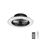 Alisio CCT Dimmable LED Ceiling Retractable Fan Light With Remote & APP Control - Black/White