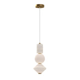 Bijou LED Glass Pendant 20W 3000K - White/Aged Gold