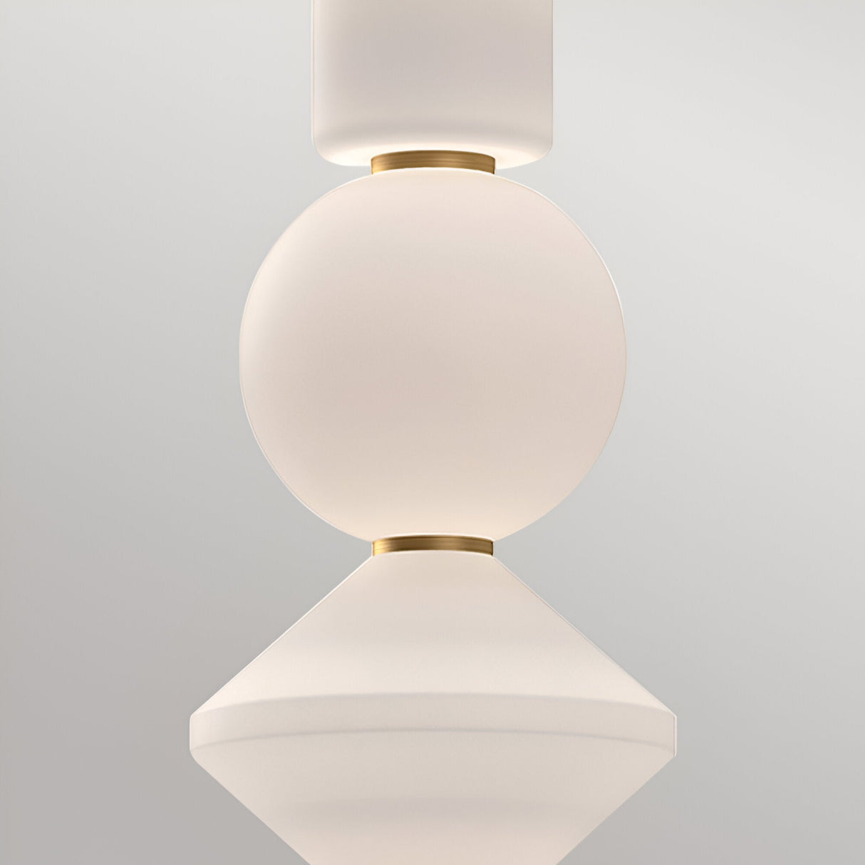 Bijou LED Glass Pendant 20W 3000K - White/Aged Gold