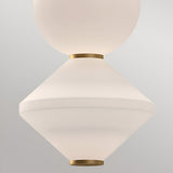 Bijou LED Glass Pendant 20W 3000K - White/Aged Gold