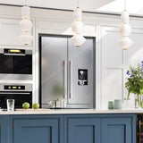 Bijou LED Glass Pendant 20W 3000K - White/Aged Gold