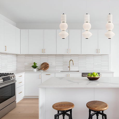 Bijou LED Glass Pendant 20W 3000K - White/Black