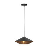 Daphne 1 Light Large Pendant - Black/Brass
