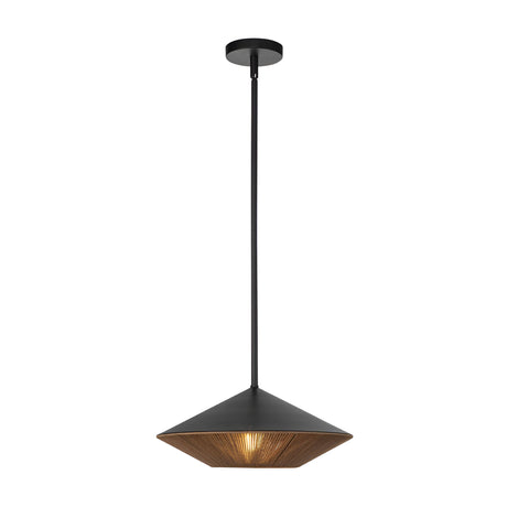 Daphne 1 Light Large Pendant - Black/Brass