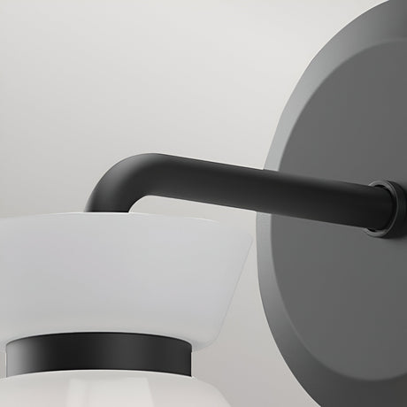 Halston 1 Light Glass Wall Light - Matte Black
