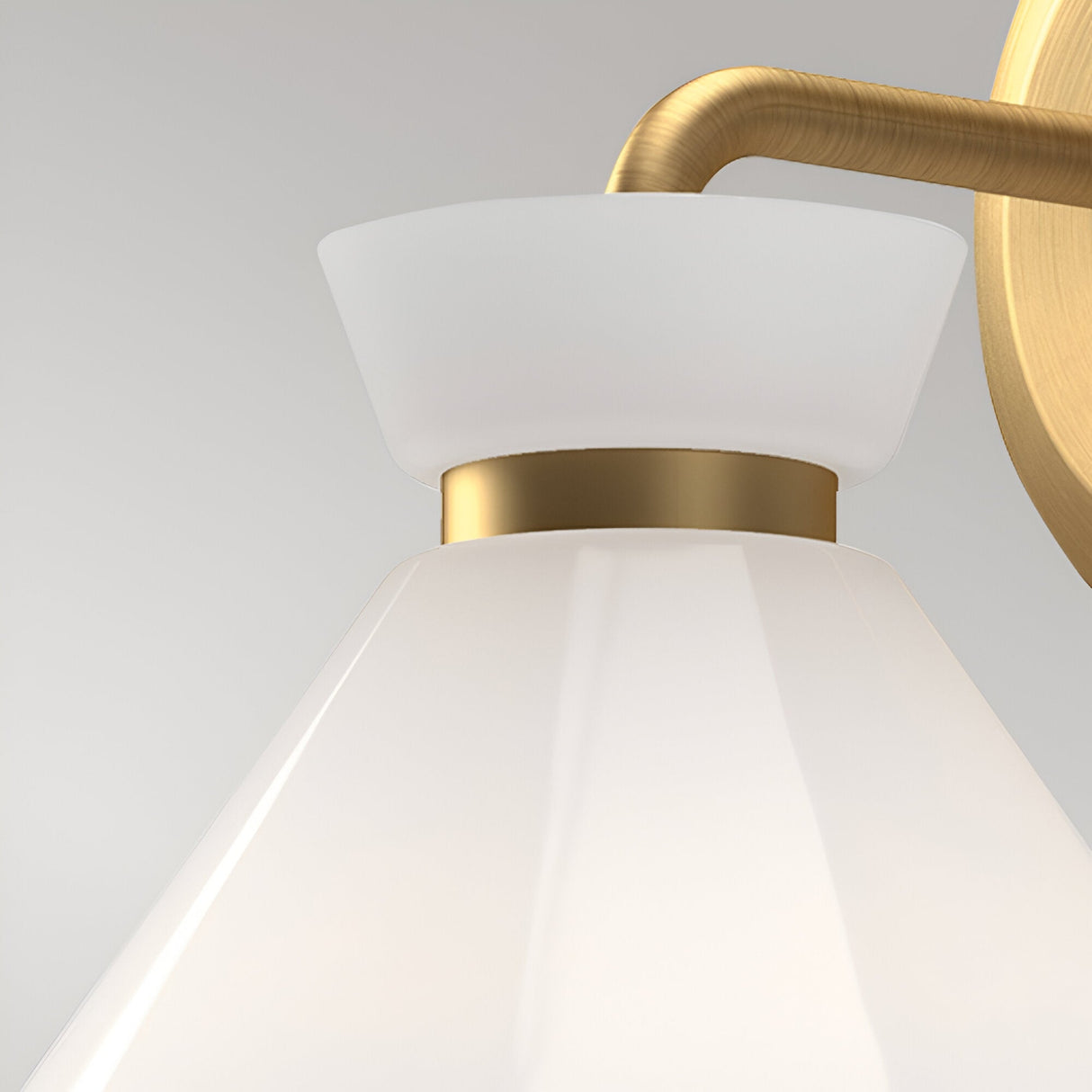 Halston 1 Light Glass Wall Light - Brushed Gold