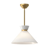 Halston 1 Light Glass Pendant - Brushed Gold