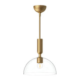 Jude 1 Light Glass Pendant - Brushed Gold